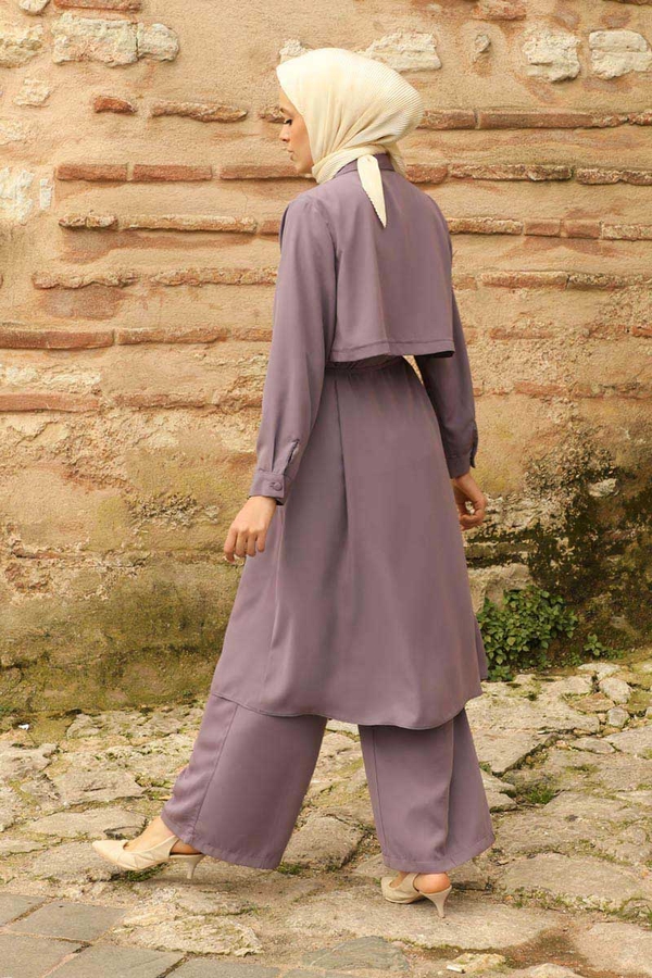 Medine İpeği Rüzgarlıklı Takım Lila - 9
