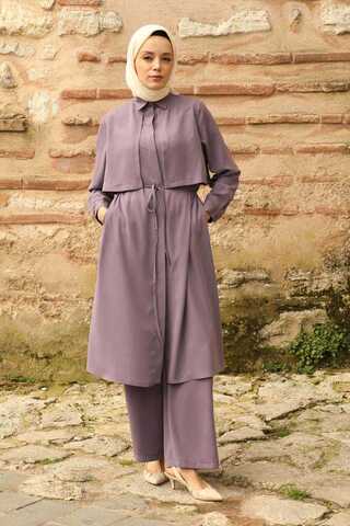 Medine İpeği Rüzgarlıklı Takım Lila - 6