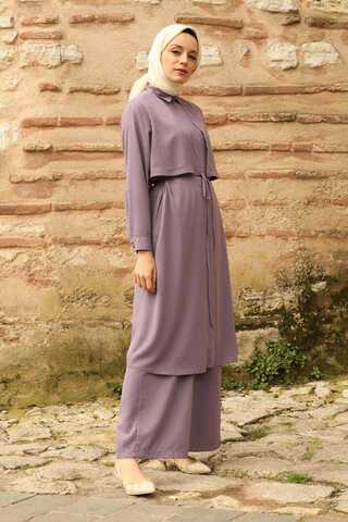 Medine İpeği Rüzgarlıklı Takım Lila - 5