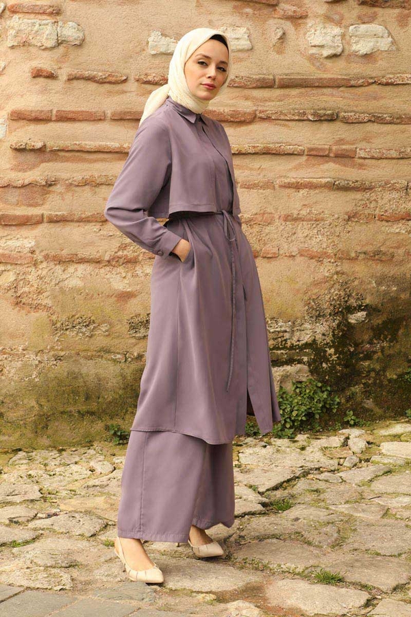 Medine İpeği Rüzgarlıklı Takım Lila - 3