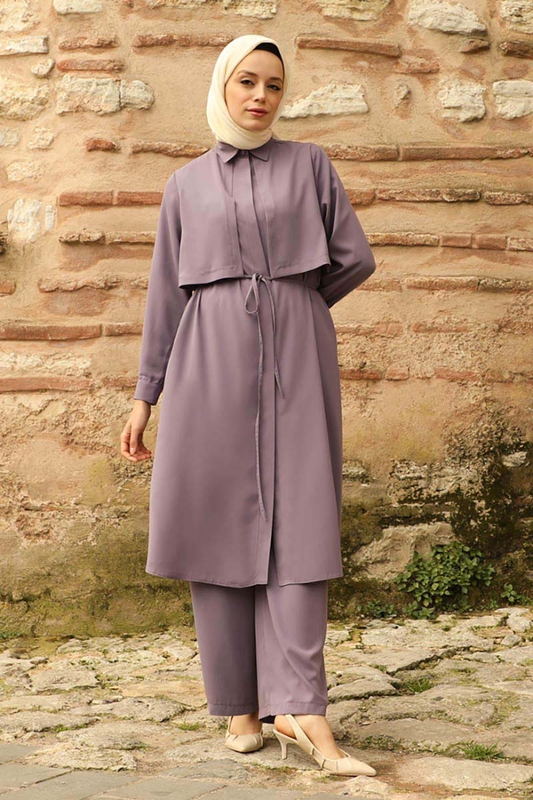 Medine İpeği Rüzgarlıklı Takım Lila - 1