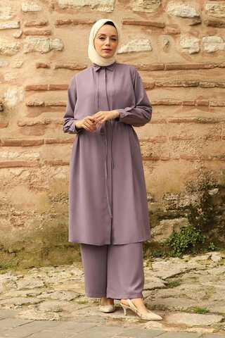Medine İpeği Rüzgarlıklı Takım Lila - 7