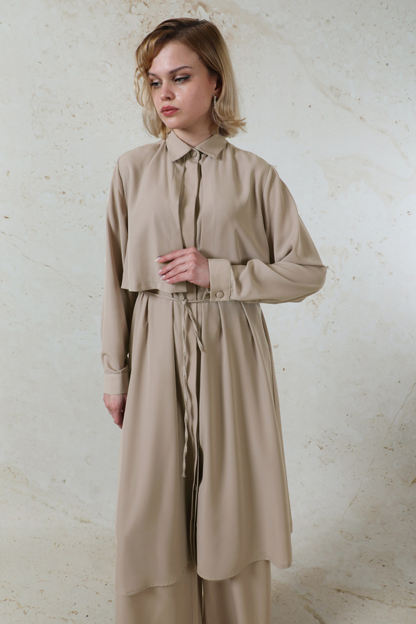 Medine İpeği Rüzgarlıklı Takım Vizon - 5