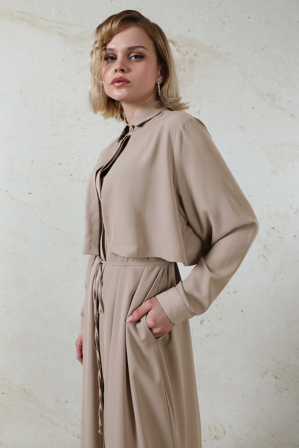 Medine İpeği Rüzgarlıklı Takım Vizon - 7