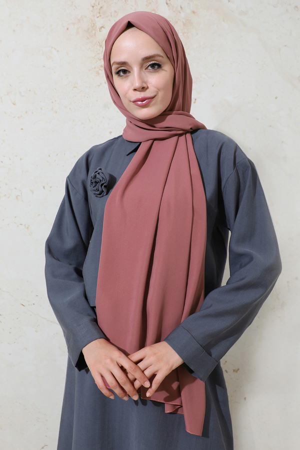 Medine İpeği Şal Gül Kurusu - 4