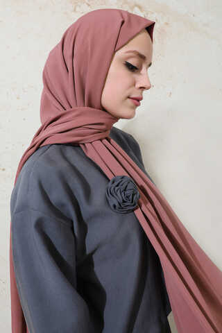 Medine İpeği Şal Gül Kurusu - 3