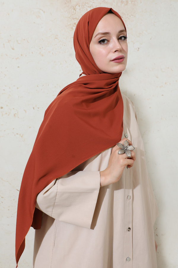 Medine İpeği Şal Kiremit - 3