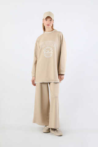 Melbourne Baskılı Spor Takım Bej - 1