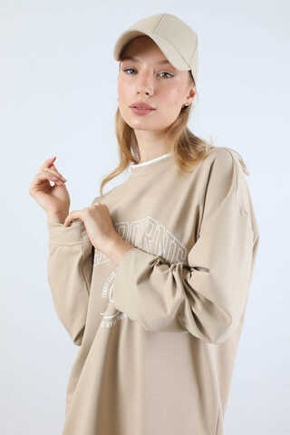 Melbourne Baskılı Spor Takım Bej - 2