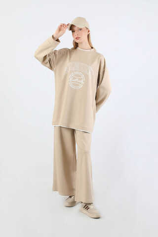 Melbourne Baskılı Spor Takım Bej - 3