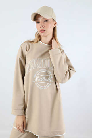 Melbourne Baskılı Spor Takım Bej - 4