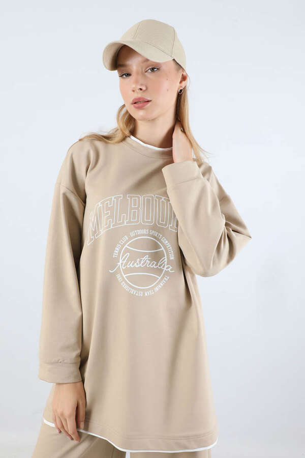 Melbourne Baskılı Spor Takım Bej - 4
