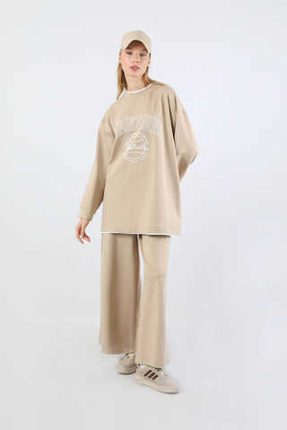 Melbourne Baskılı Spor Takım Bej - 5