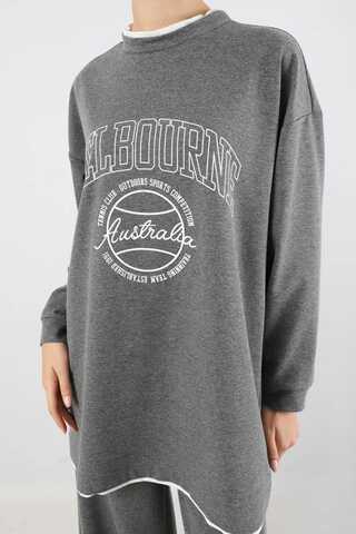 Melbourne Baskılı Spor Takım Gri - 4