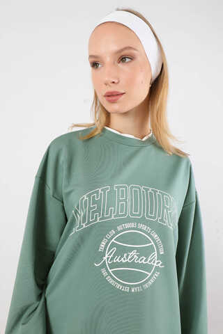 Melbourne Baskılı Spor Takım Mint - 4