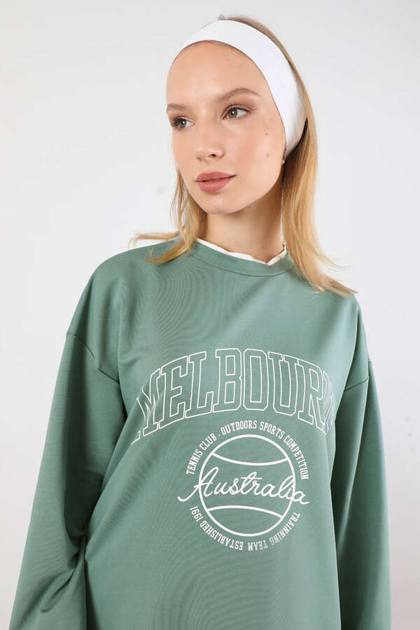 Melbourne Baskılı Spor Takım Mint - 4