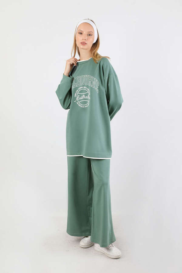 Melbourne Baskılı Spor Takım Mint - 5