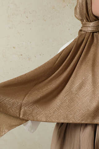 Melisa Jakarlı Şal Koyu Vizon - 2