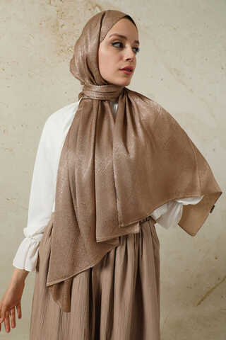 Melisa Jakarlı Şal Koyu Vizon - 3