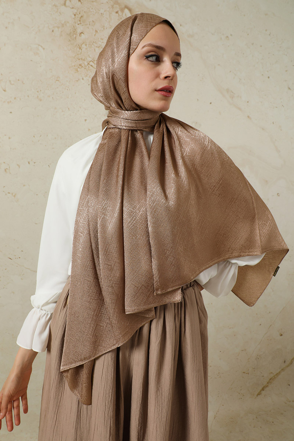 Melisa Jakarlı Şal Koyu Vizon - 3