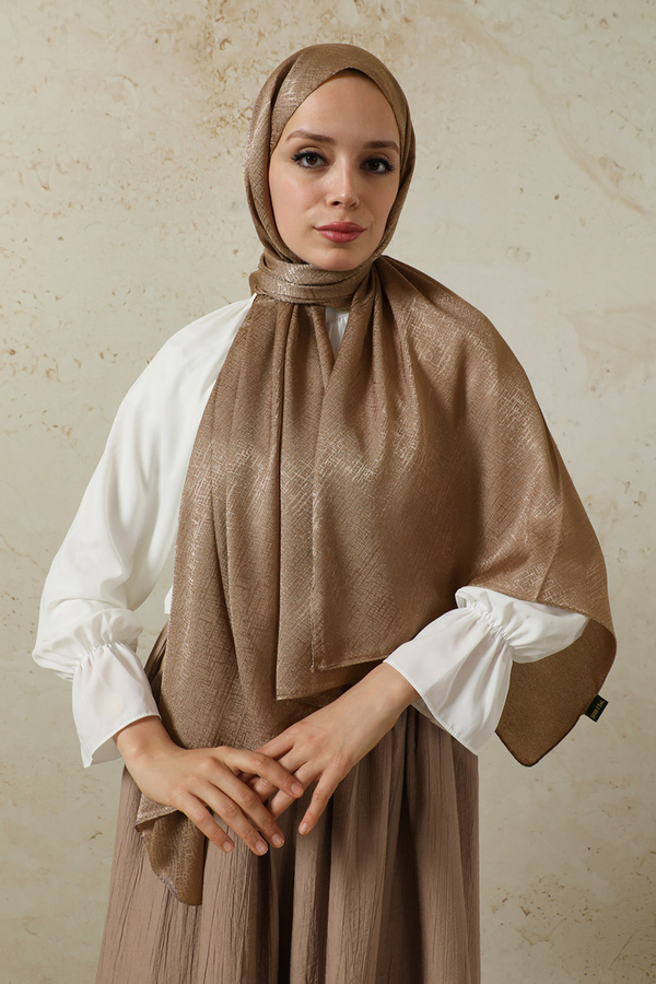 Melisa Jakarlı Şal Koyu Vizon - 4