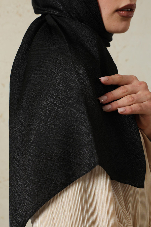 Melisa Jakarlı Şal Siyah - 2