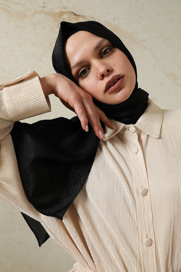 Melisa Jakarlı Şal Siyah - 4