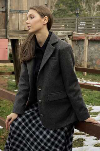 Melton Blazer Jacket Anthracite - 15
