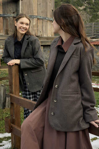 Melton Blazer Jacket Anthracite - 11