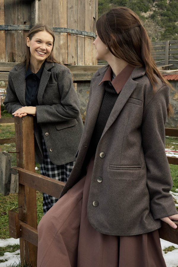 Melton Blazer Jacket Anthracite - 11