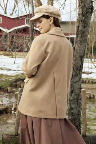 Melton Blazer Jacket Beige - 13