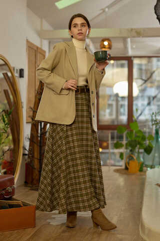 Melton Blazer Jacket Beige - 3