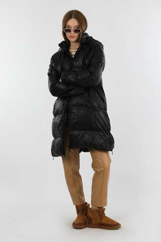 Midi Boy Şişme Mont Siyah - 1