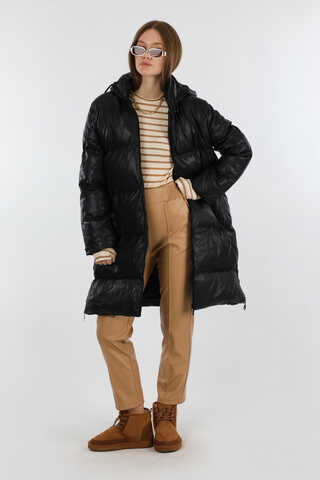 Midi Boy Şişme Mont Siyah - 3