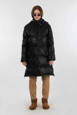 Midi Boy Şişme Mont Siyah - 5