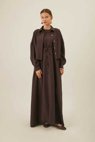 Modal Shirted Set Brown - 11