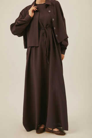 Modal Shirted Set Brown - 14