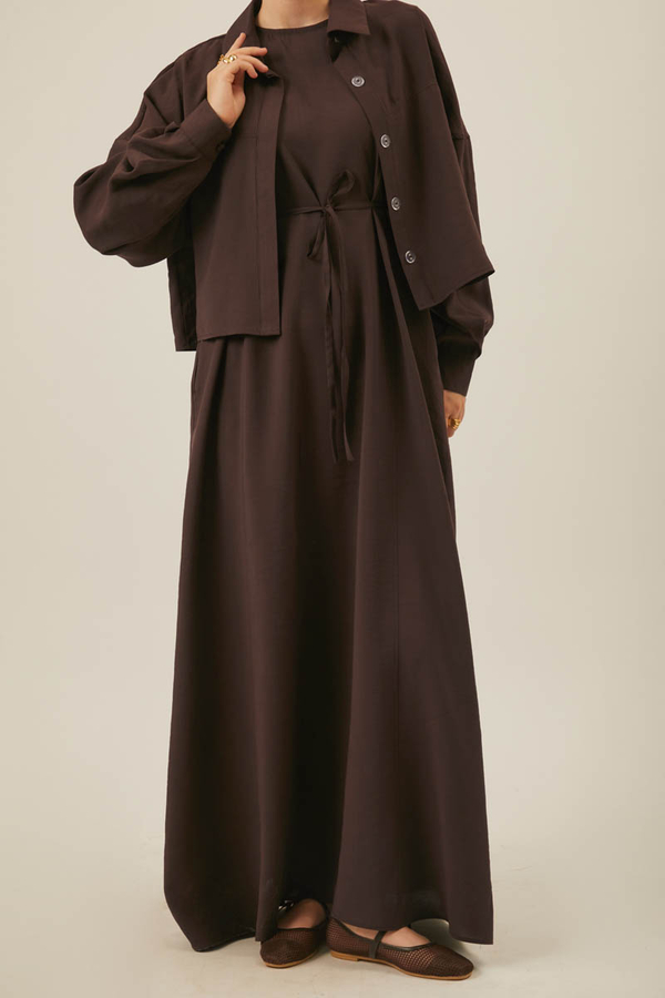 Modal Shirted Set Brown - 14