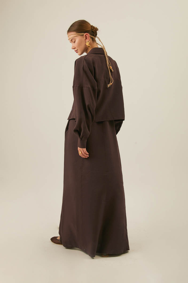Modal Shirted Set Brown - 15
