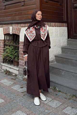 Modal Shirted Set Brown - 1