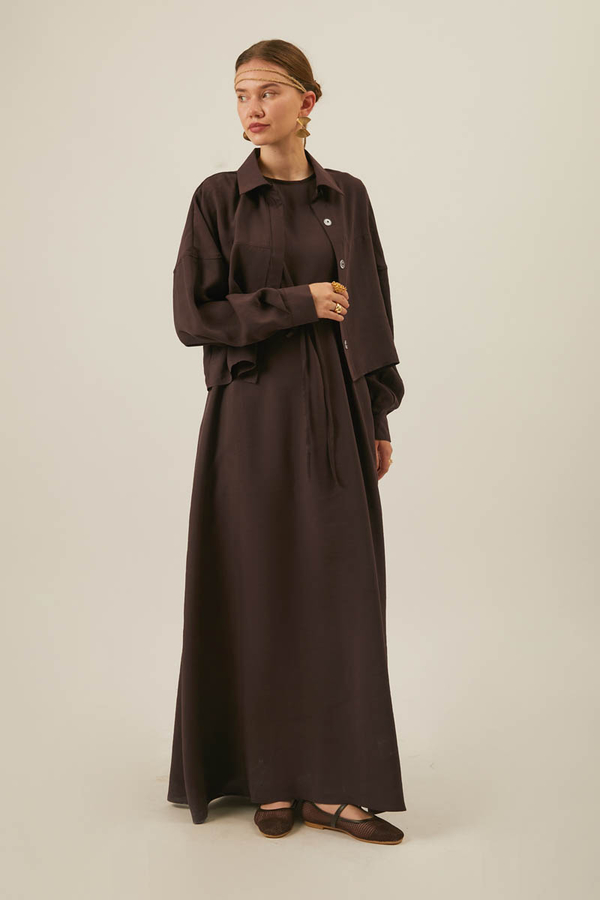 Modal Shirted Set Brown - 12