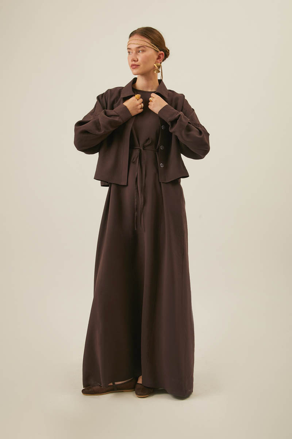Modal Shirted Set Brown - 3