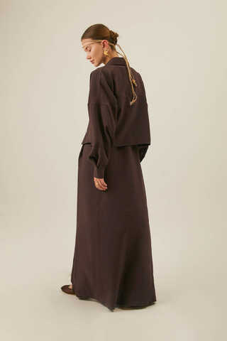 Modal Shirted Set Brown - 15