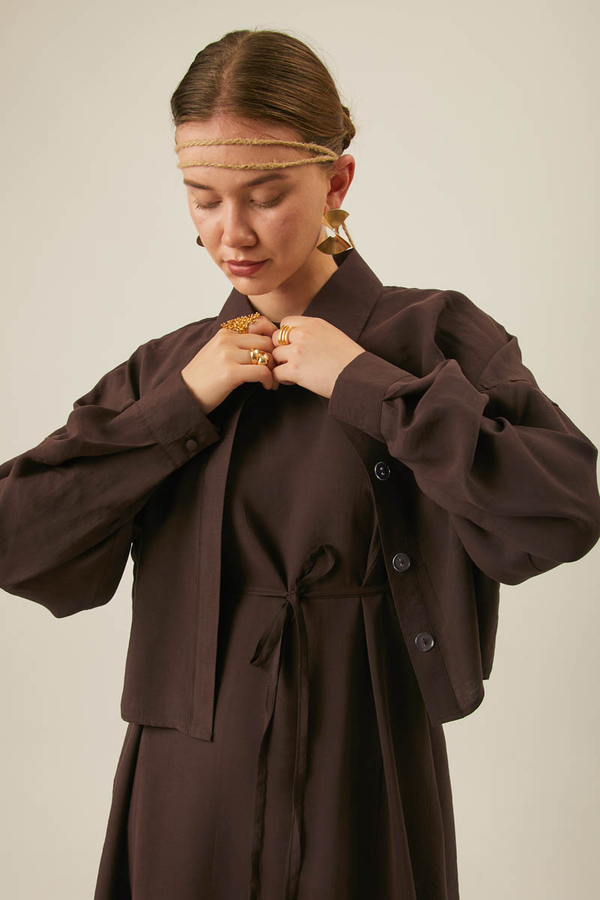 Modal Shirted Set Brown - 6