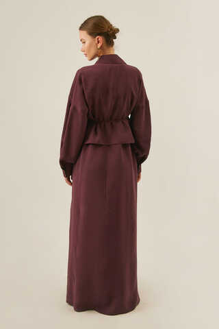 Modal Shirted Set Burgundy - 16