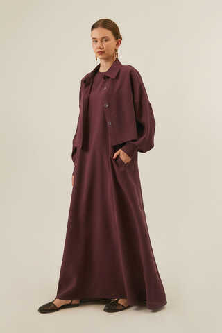 Modal Shirted Set Burgundy - 7