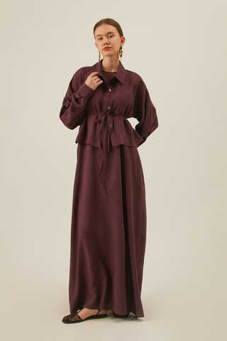 Modal Shirted Set Burgundy - 12