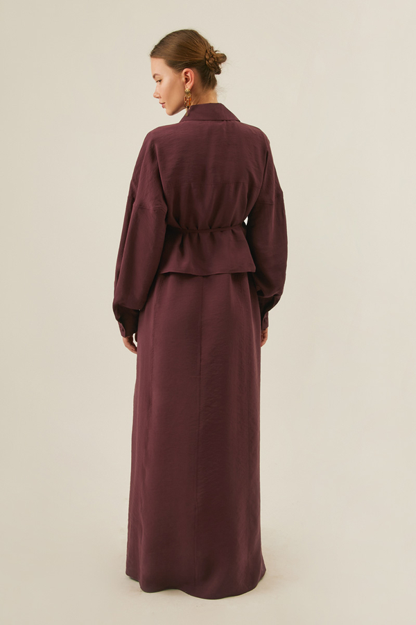 Modal Shirted Set Burgundy - 16