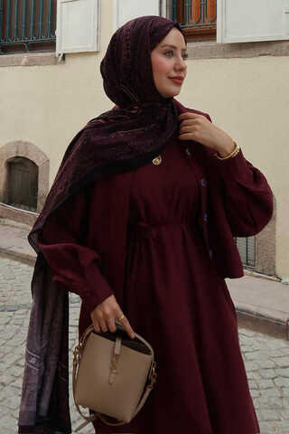 Modal Shirted Set Burgundy - 2