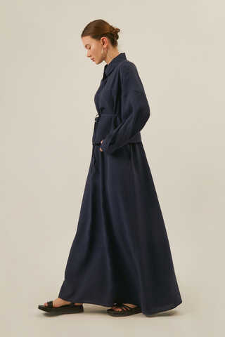 Modal Shirted Set Navy Blue - 10